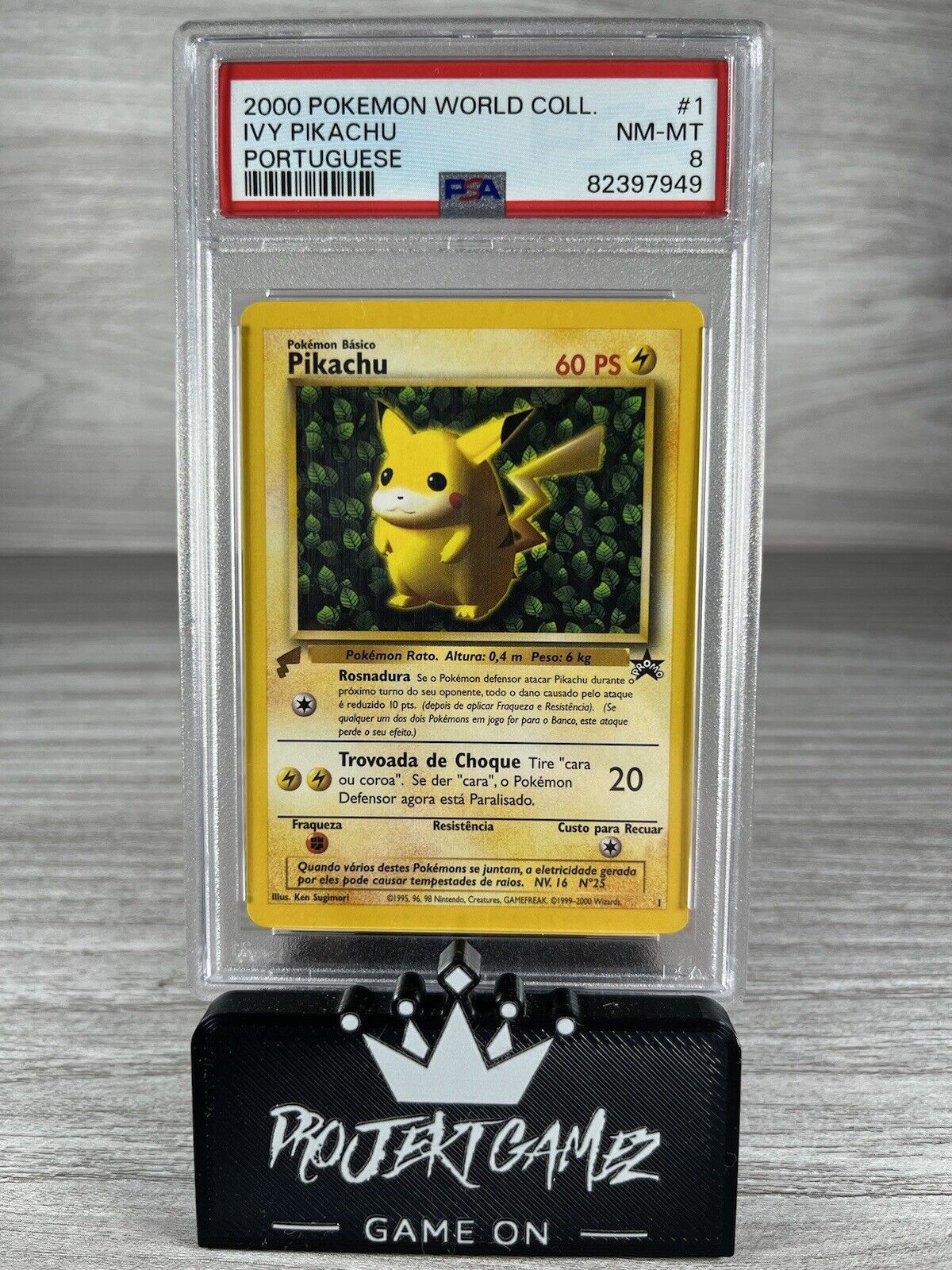 Ivy Pikachu 1 PSA 8 Portuguese World Collection 2000 Pokémon Promo Card