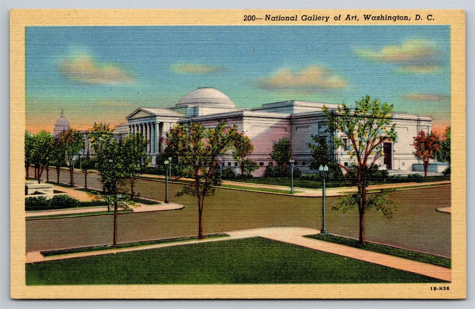 National Gallery of Art Washington DC Linen Vtg Postcard View Unused