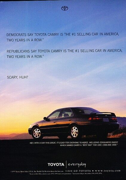 1999 Toyota Camry Original Advertisement Print Art Car Ad J918