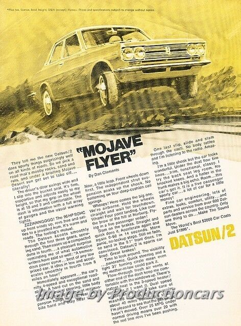 1969 Datsun 510 Mojave Flyer - Original Advertisement Print Art Car Ad J698