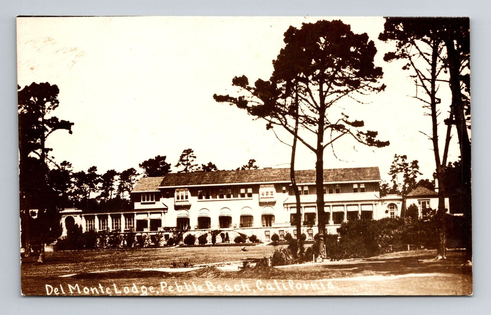 Pebble Beach CA-California RPPC Del Monte Lodge Real Photo 1910 Old Postcard