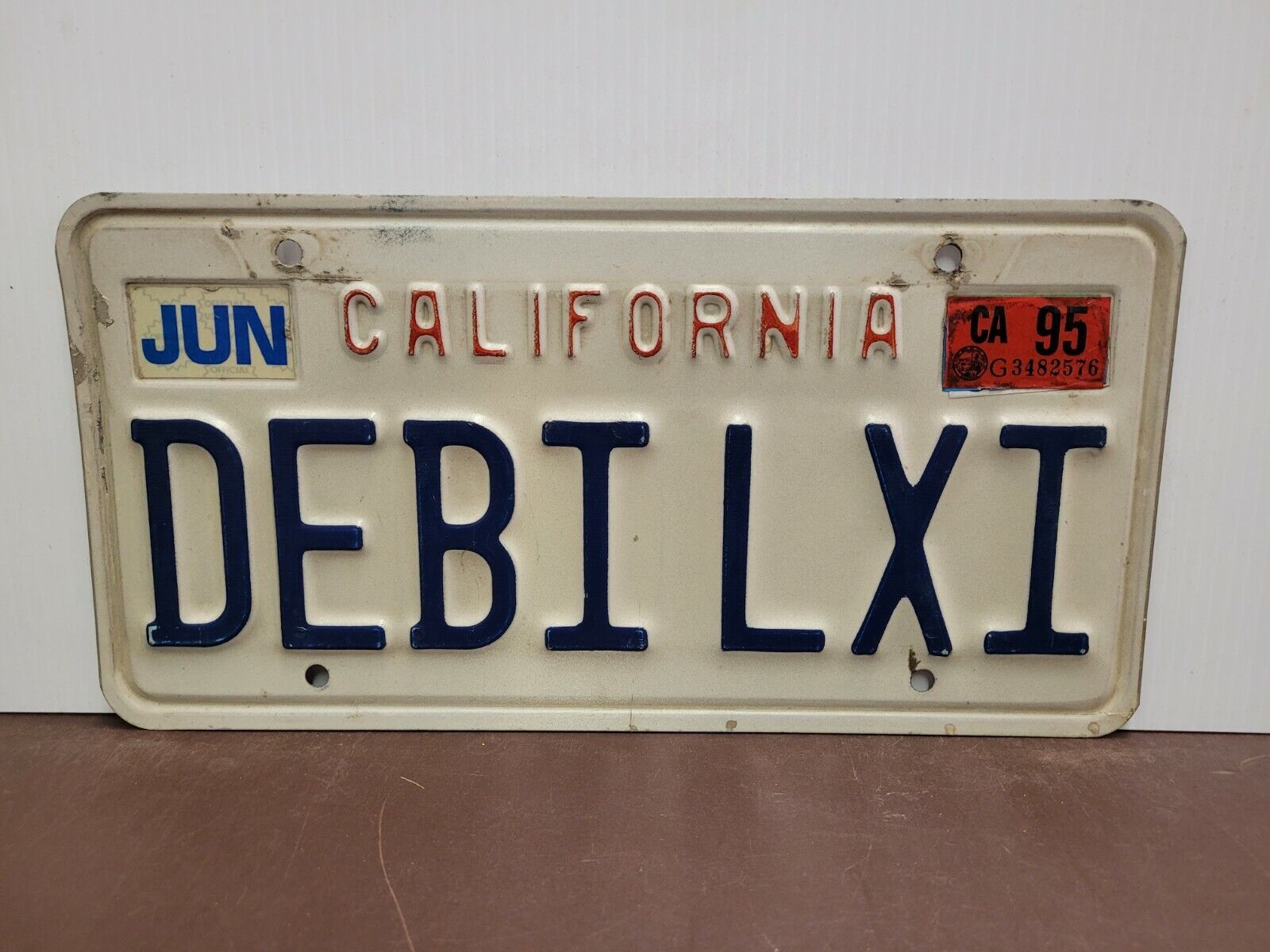 1995 California VANITY DEBI LXI  License Plate Tag Original