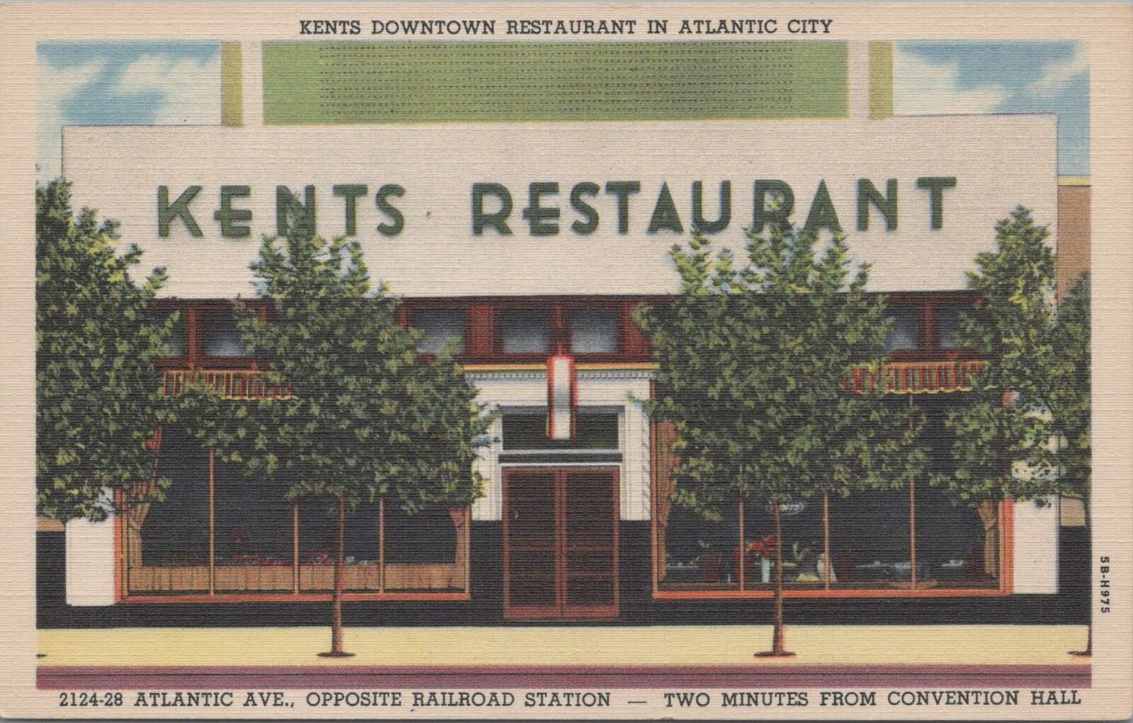 Postcard Kent\'s Downtown Restaurant in Atlantic City NJ 