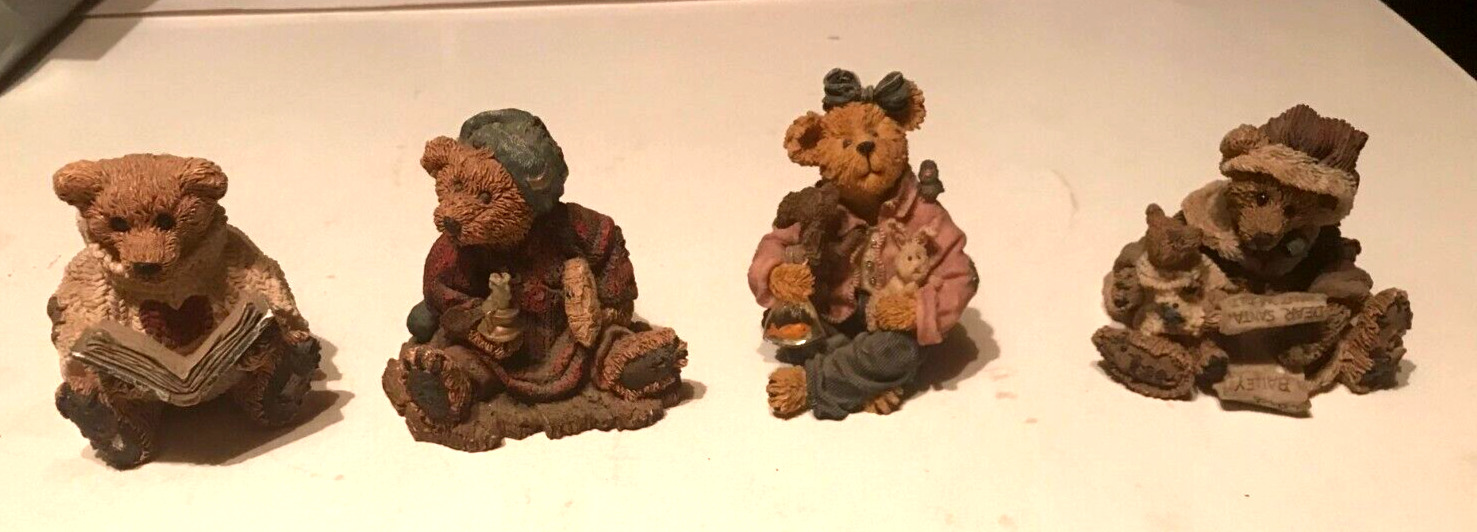 BOYDS BEARS AND FRIENDS: FOUR RESIN FIGURINES -- VERY NICE AND COLLECTIBLE