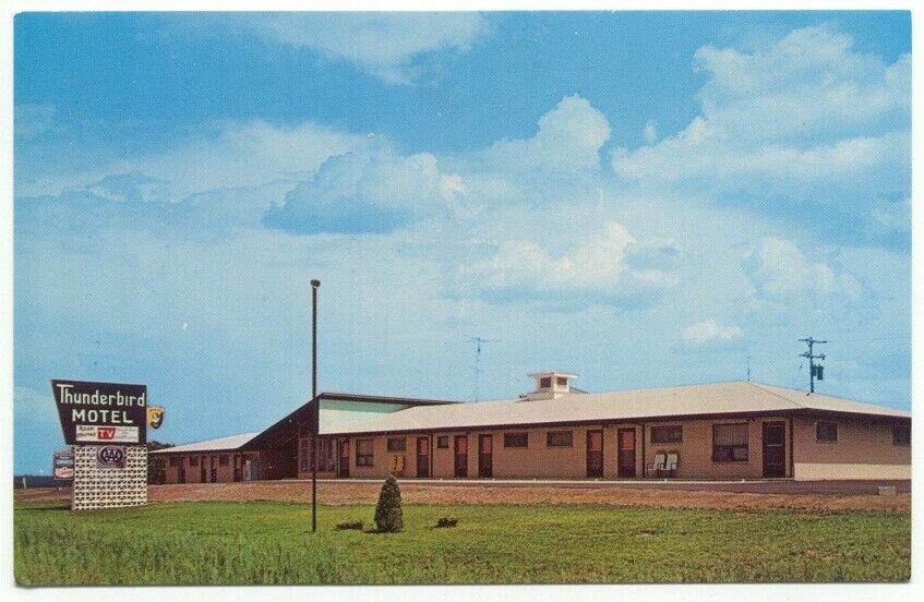 Marysville KS Thunderbird Motel Postcard Kansas