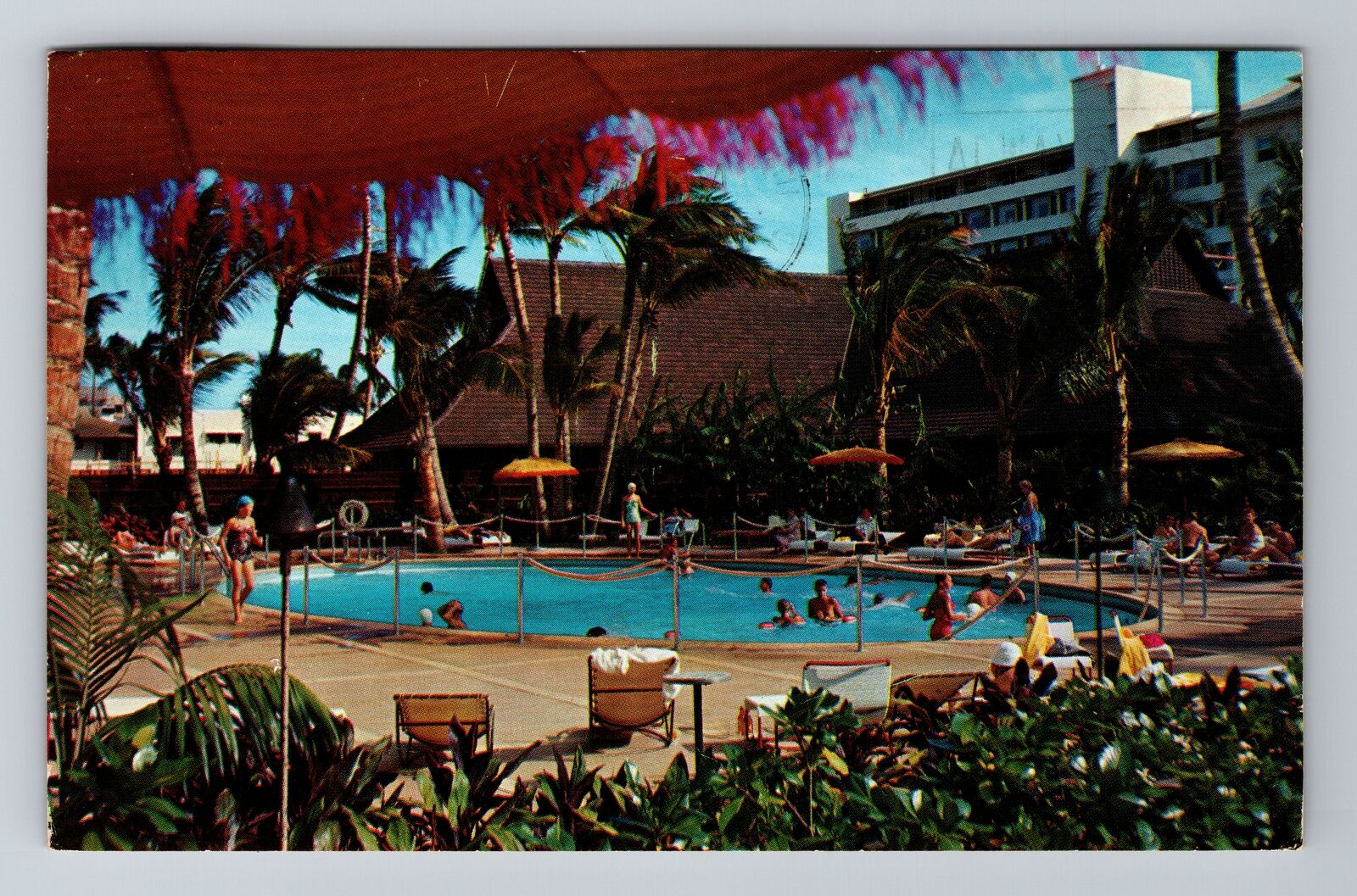 Honolulu HI-Hawaii, Princess Kaiulani Pool, Antique c1968 Vintage Postcard
