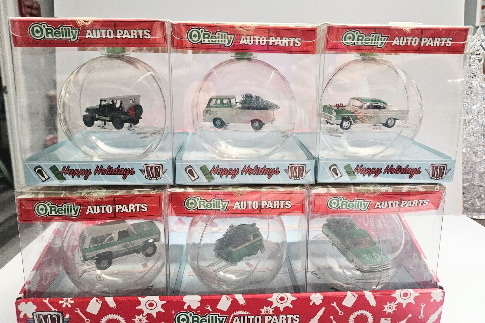 M2 O’REILLY Exclusive  Christmas Ornaments Full Set Of 6 ~Case 34500-OR02~