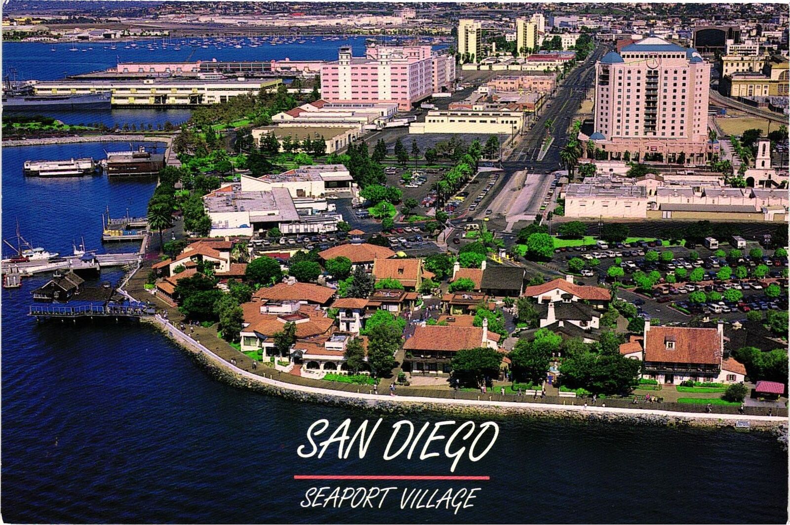 Vintage Postcard 4x6- SEAPORT VILLAGE, SAN DIEGO, CA.