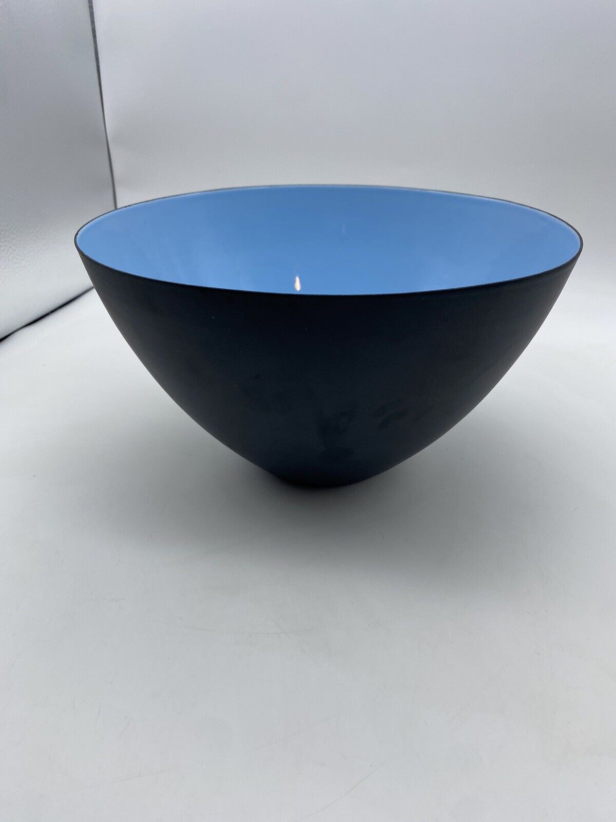 Danish Modern: Vintage KRENIT Large Blue Enamel Bowl: Herbert Krenchel : Denmark