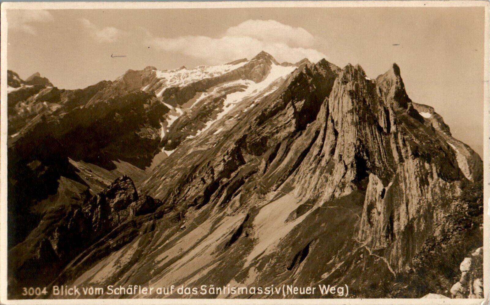 View for Schafler to Mount Santis, Meglisalp, Switzerland Postcard
