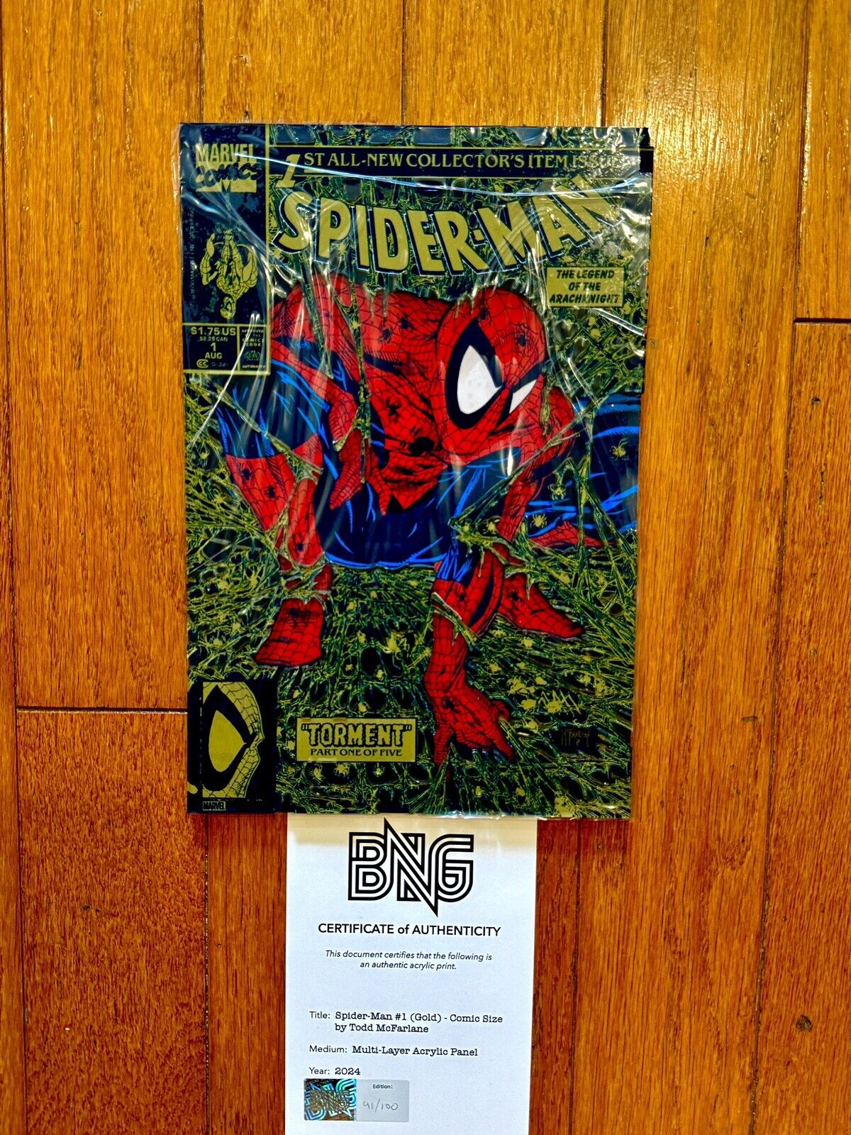 Todd McFarlane Spider-Man #1 Gold Variant Multi-Layer Acrylic Comic LE BNG /100