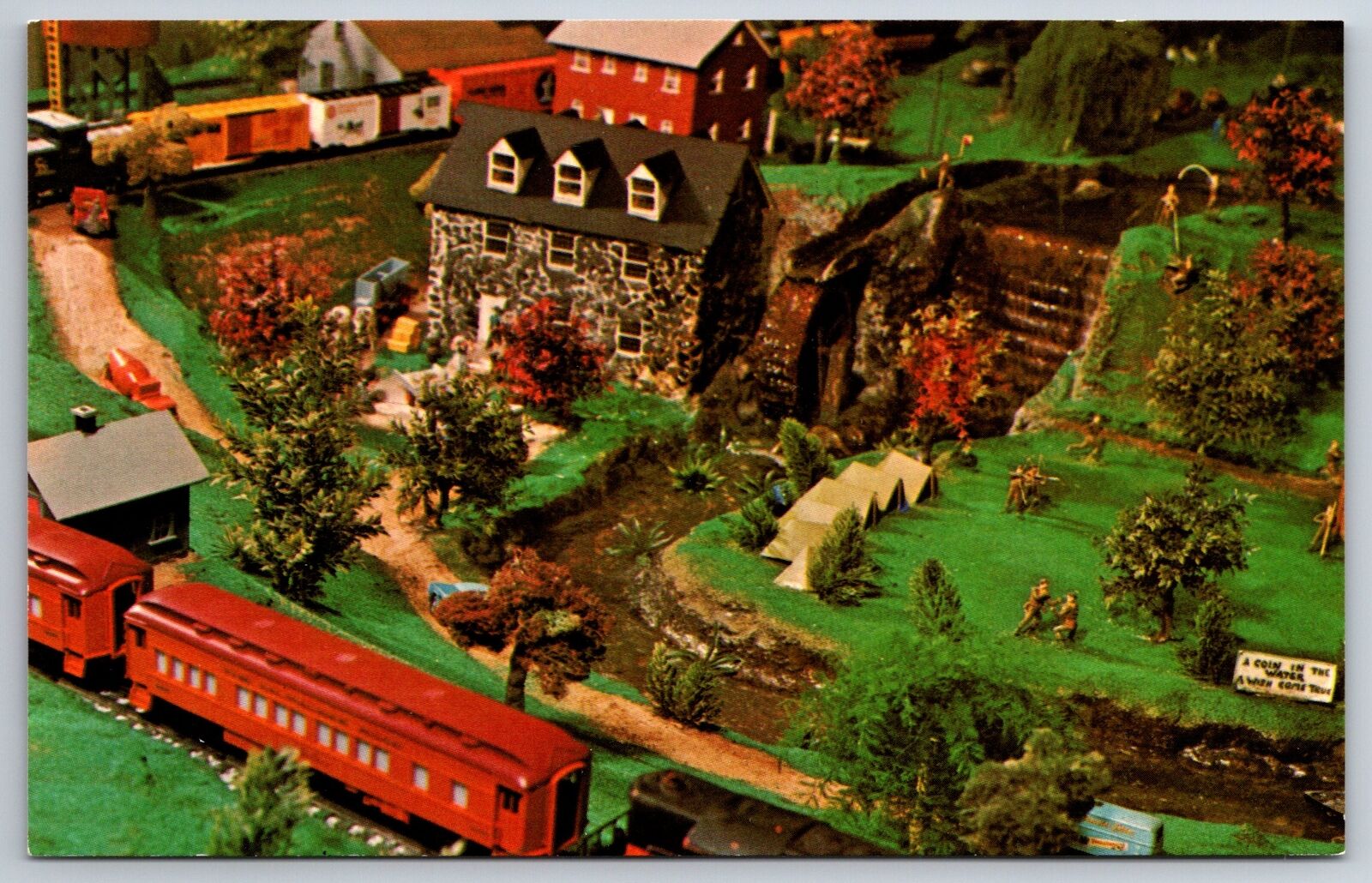 Strasburg Pennsylvania~Choo-Choo Barn Miniature Village Scene~Vintage Postcard