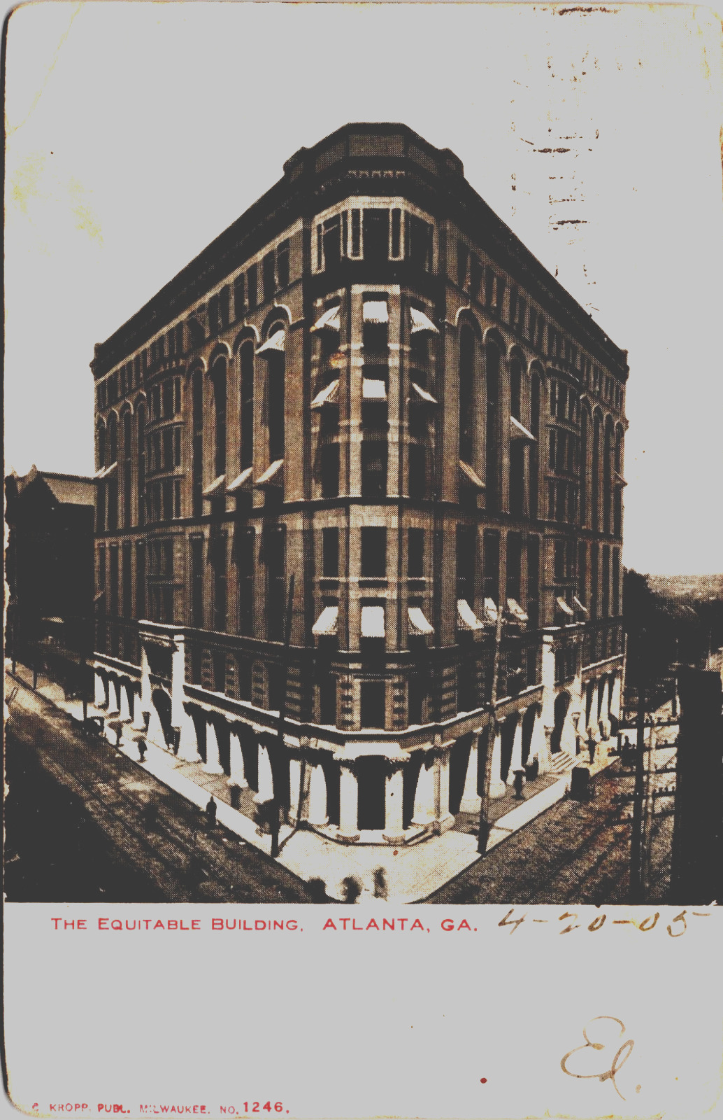 Postcard Atlanta Georgia The Equitable Building - Posted April 20, 1905