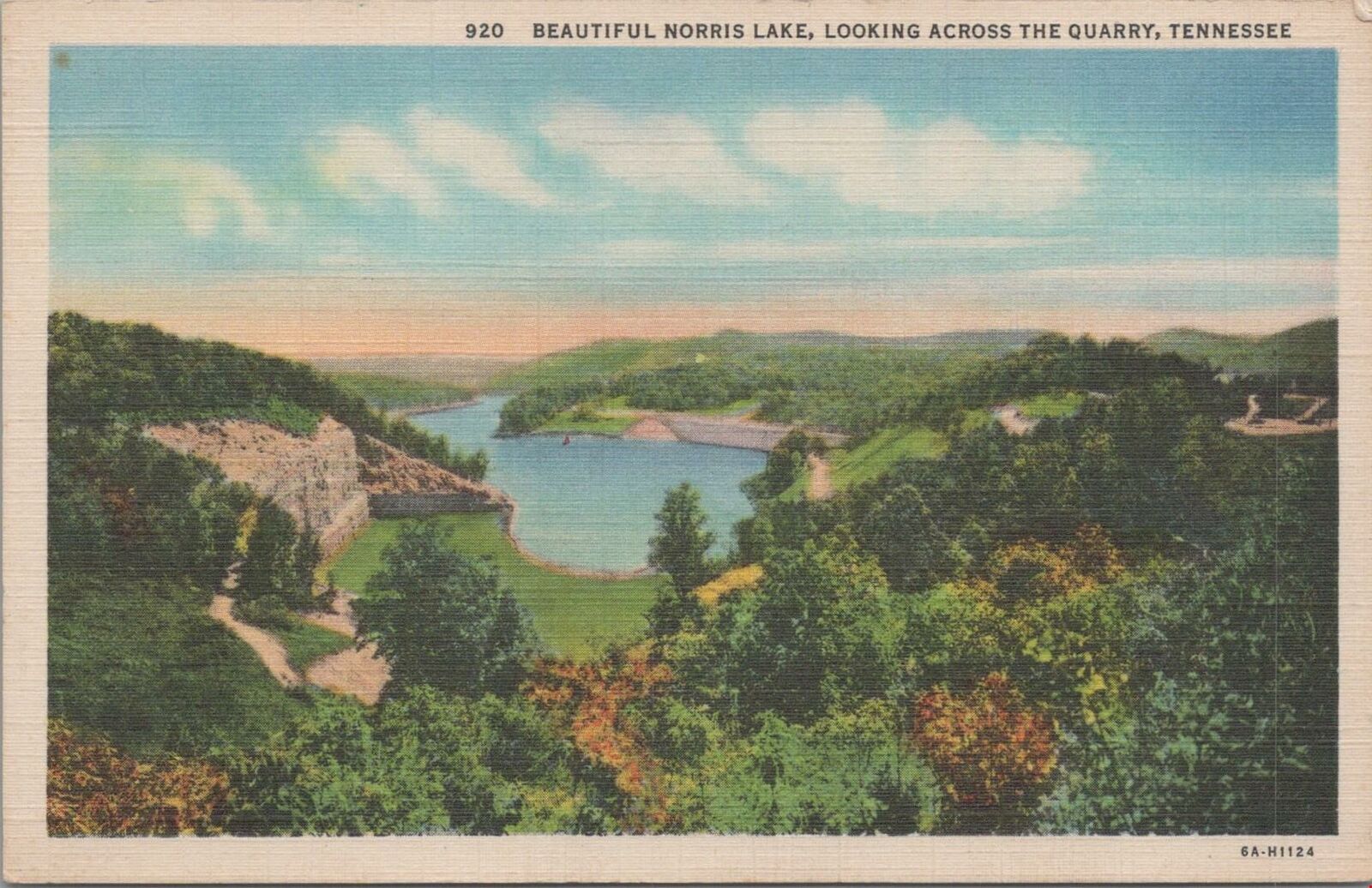 Postcard Beautiful Norris Lake Across Quarry Tennessee TN 
