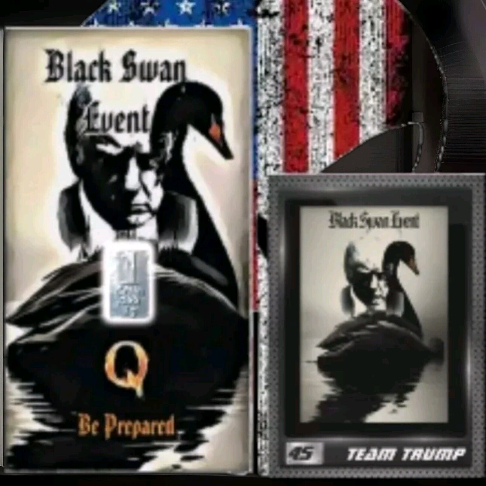President Donald Trump Mugshot Black Swan Event Q Silver Bar Card & Trading Card
