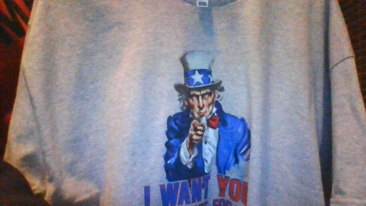 Hillary for President I WANT YOU TO VOTE FOR HILLARY Uncle Sam Shirt sz XL NEW
