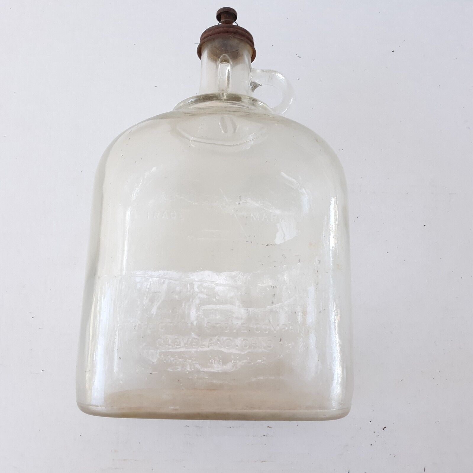Antique Perfection Kerosene Oil Cooking Stove Fuel Glass Jug Bottle Reservoir