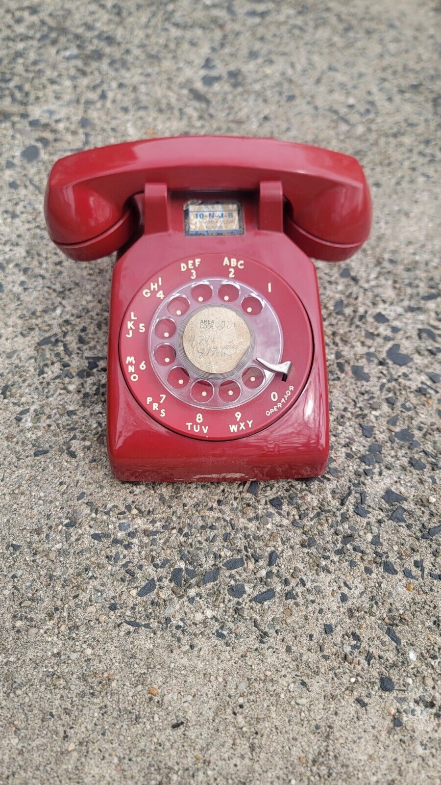 Vintage AT&T Red Rotary Dial Desk Phone