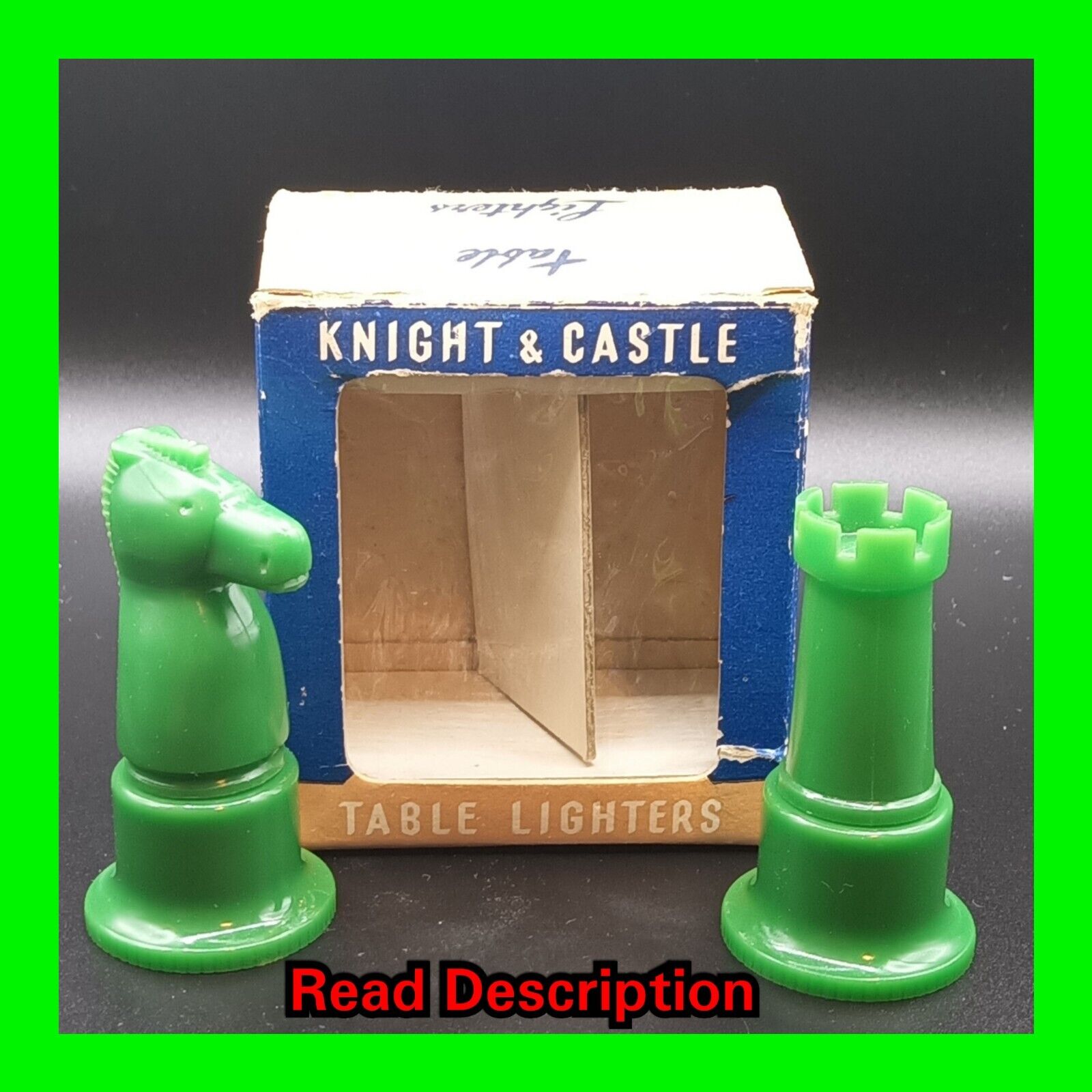 UNFIRED Vintage 1940's Negbaur Petrol Chess Lighters Set With Original Box RARE 