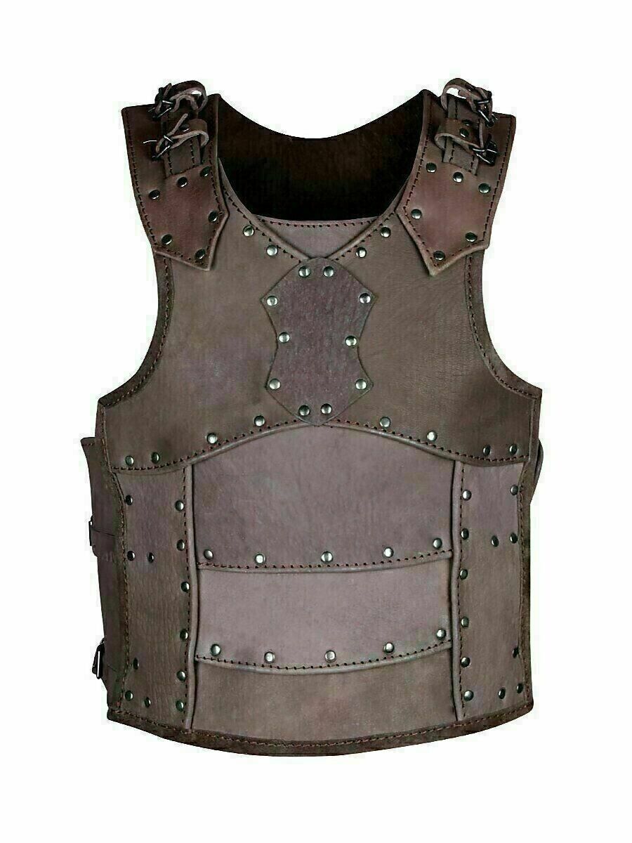 THE brown LEATHER medieval leather body armour Collectible Costume CHRISTMAS