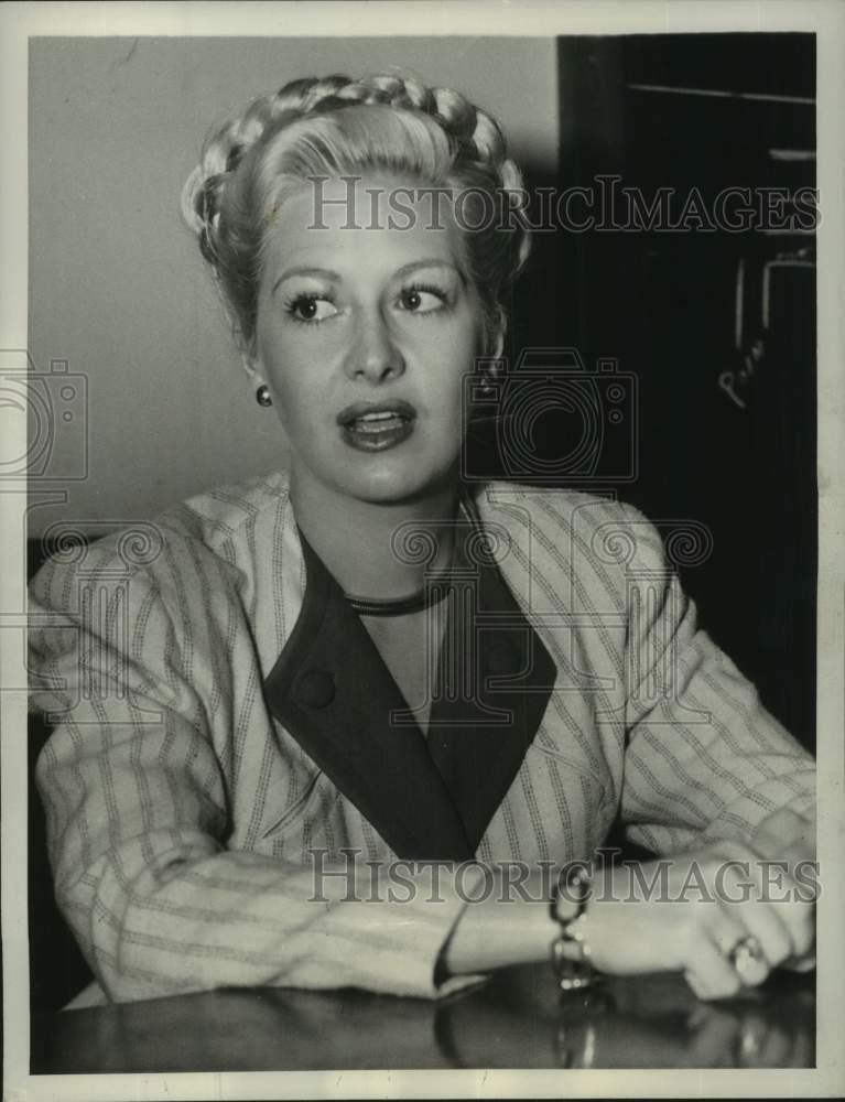 1946 Press Photo Marilyn Maxwell testifies in winning a divorce, Los Angeles