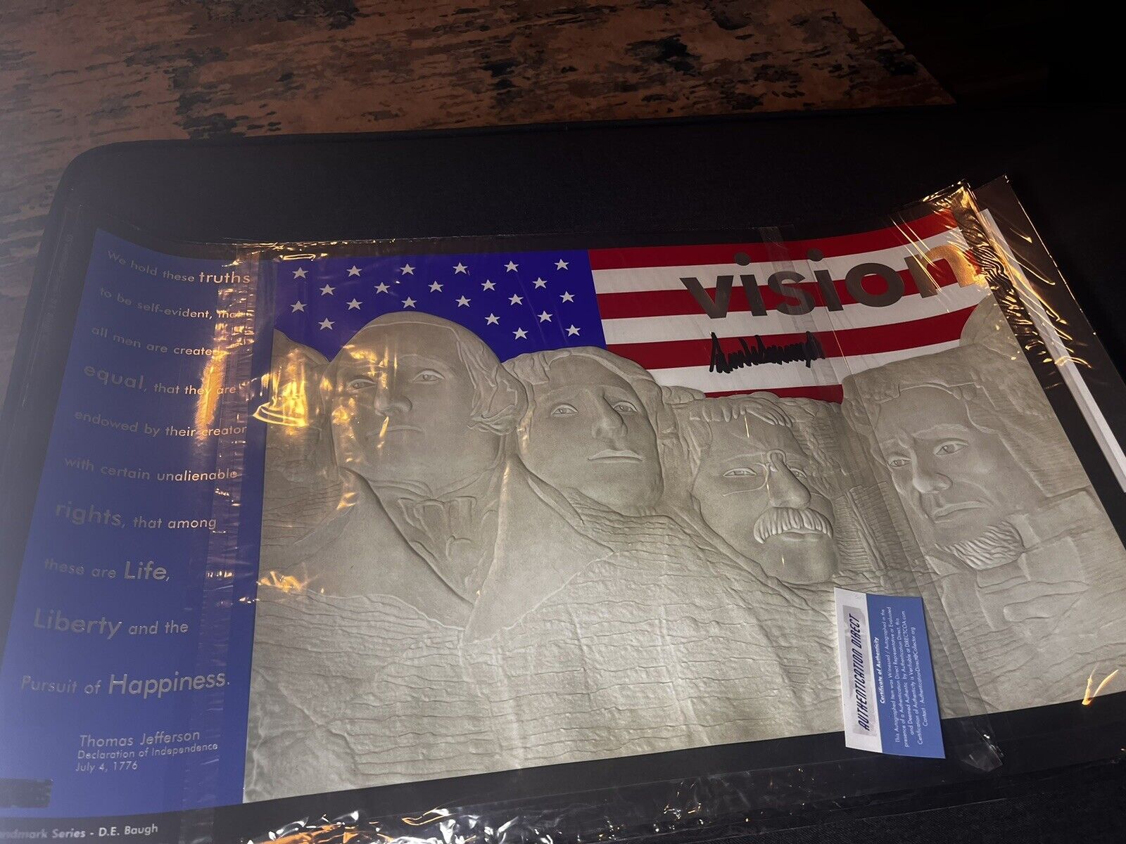 President Donald Trump Signed My Rushmore Poster. Rare High End 3d Poster W/coa
