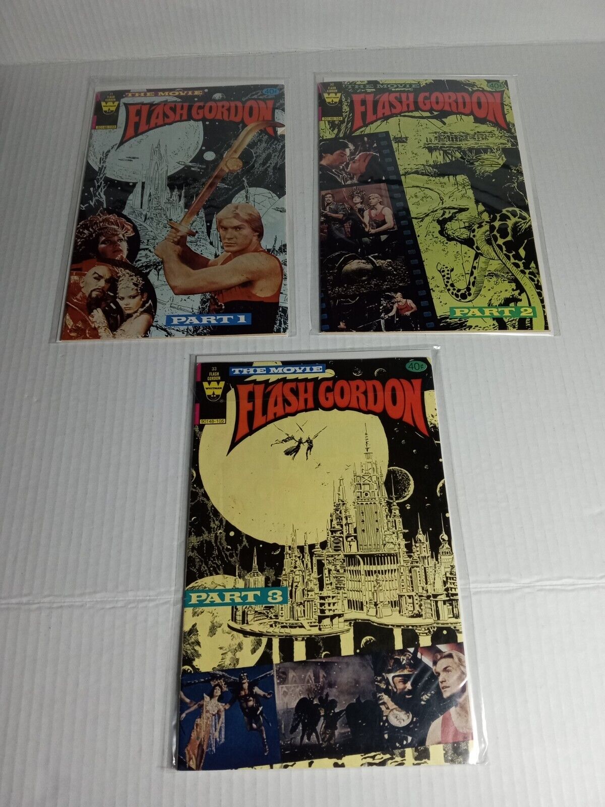 Flash Gordon 1980 Movie Adaptation Comic Set 1-2-3 Whitman Lot