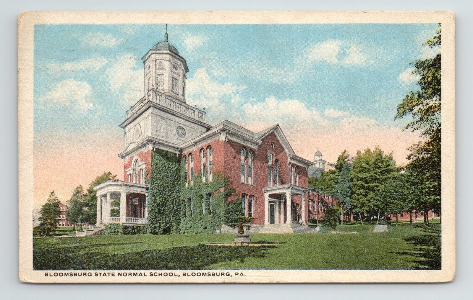 Bloomsburg University State Normal School Literary Institute PA VTG Postcard