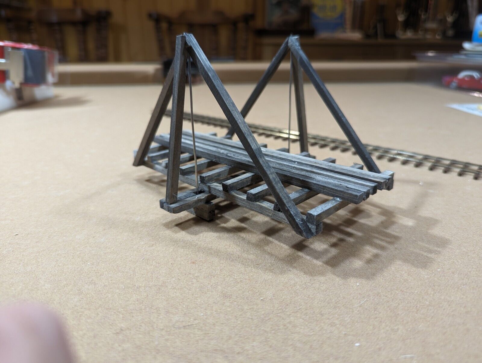 ON30 or S Scale - A  Frame King Post Bridge, fully assembled as shown.