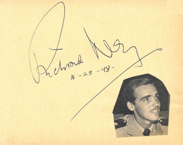 Handsome 1940s Actor RICHARD NEY Scarce Signed Album Page - MRS. MINIVER Star