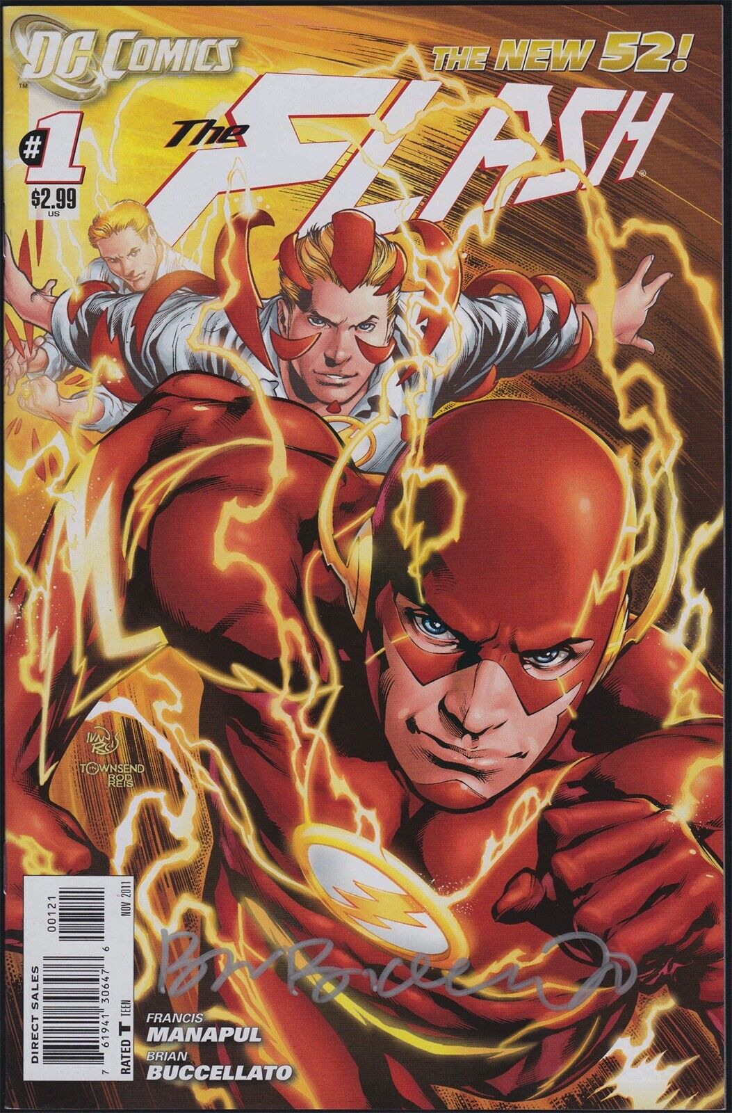 DC Comics THE FLASH #1 New 52 Variant Cover Signed by Brian Buccalleto NM