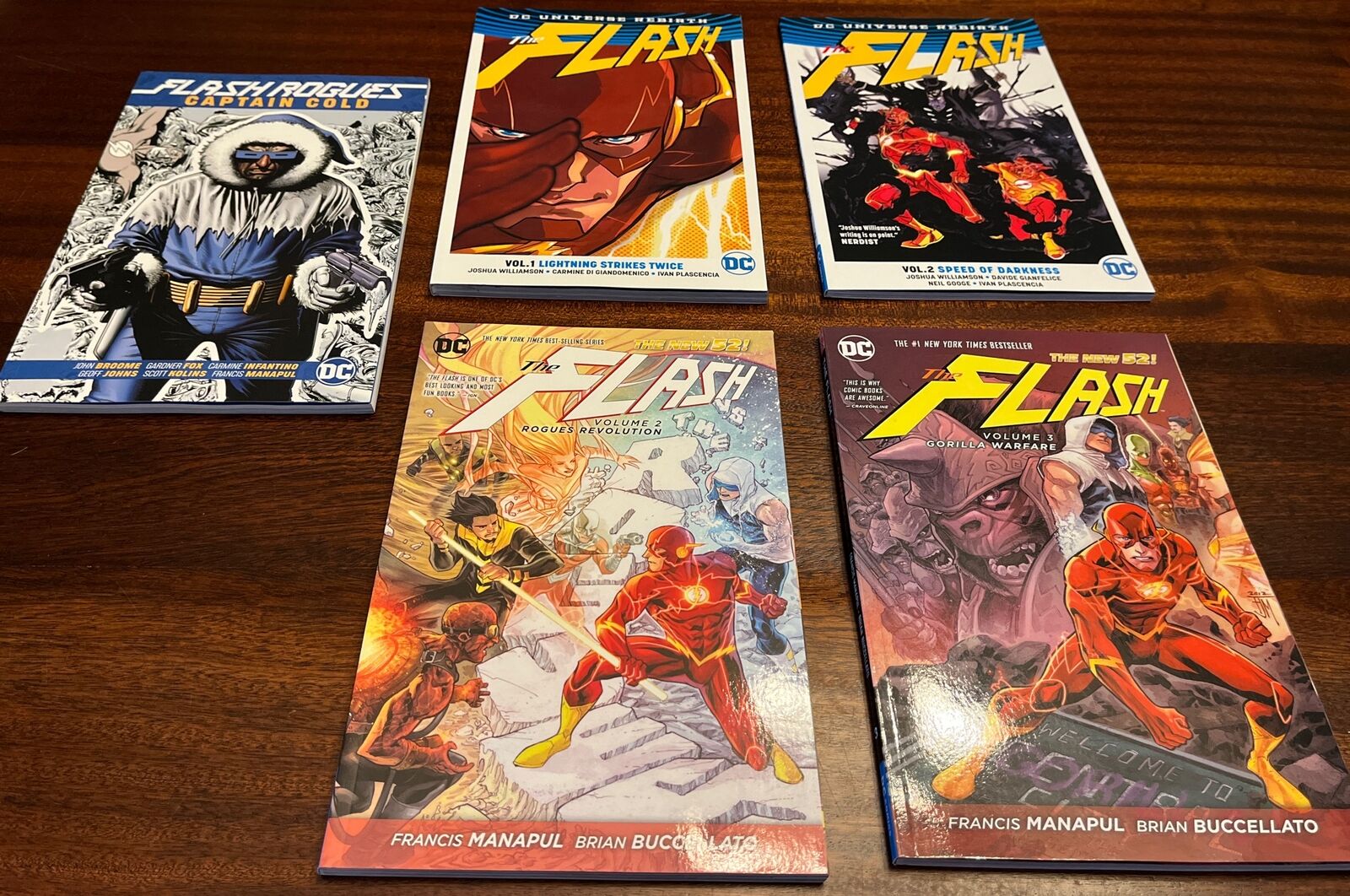 Lot Of 5 The Flash Paperback Comics & Graphic Novels DC Rebirth & New 52 Rogues