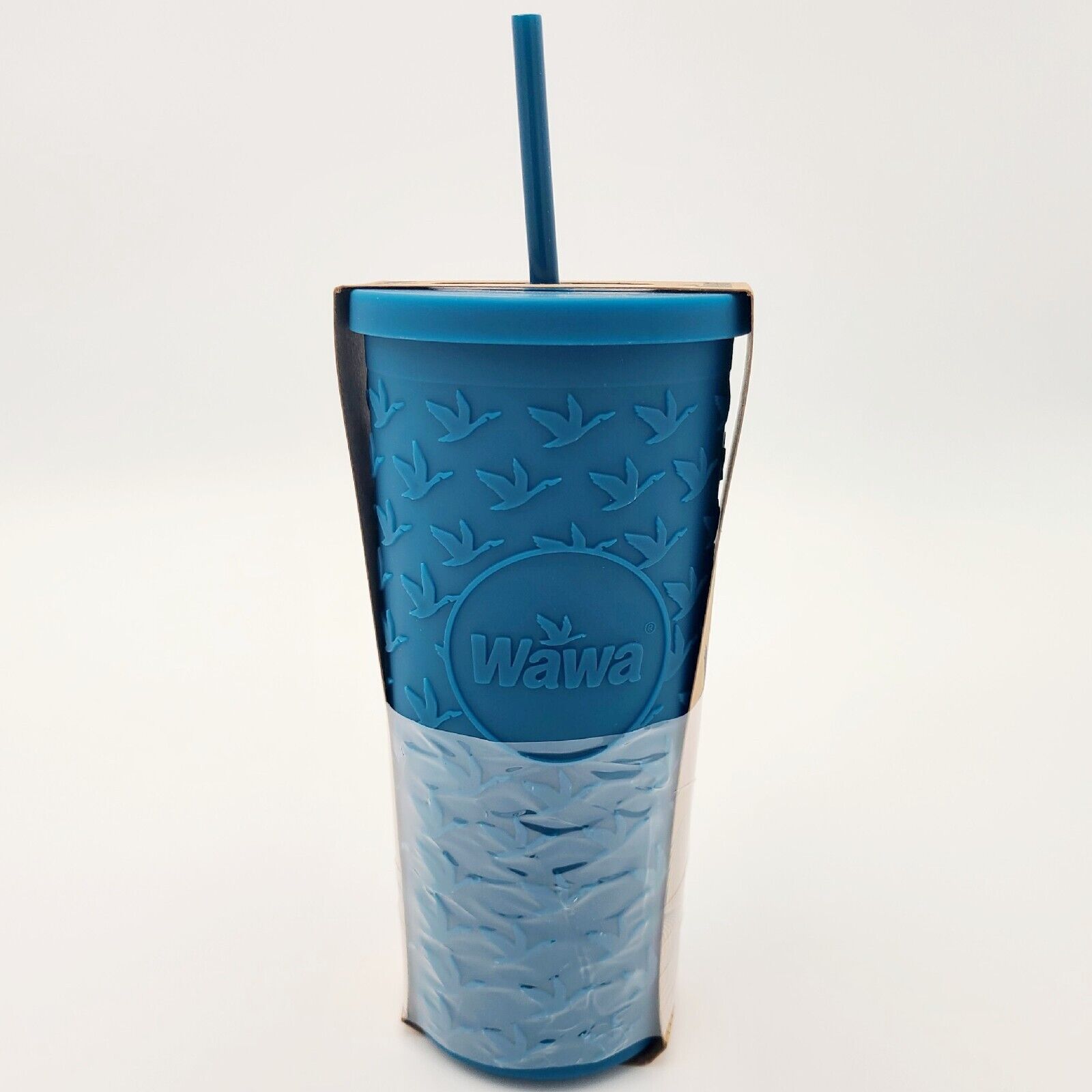 WAWA Limited Edition 2024 Goose Grip Logo Soft Touch BLUE Tumbler Cup Straw NEW