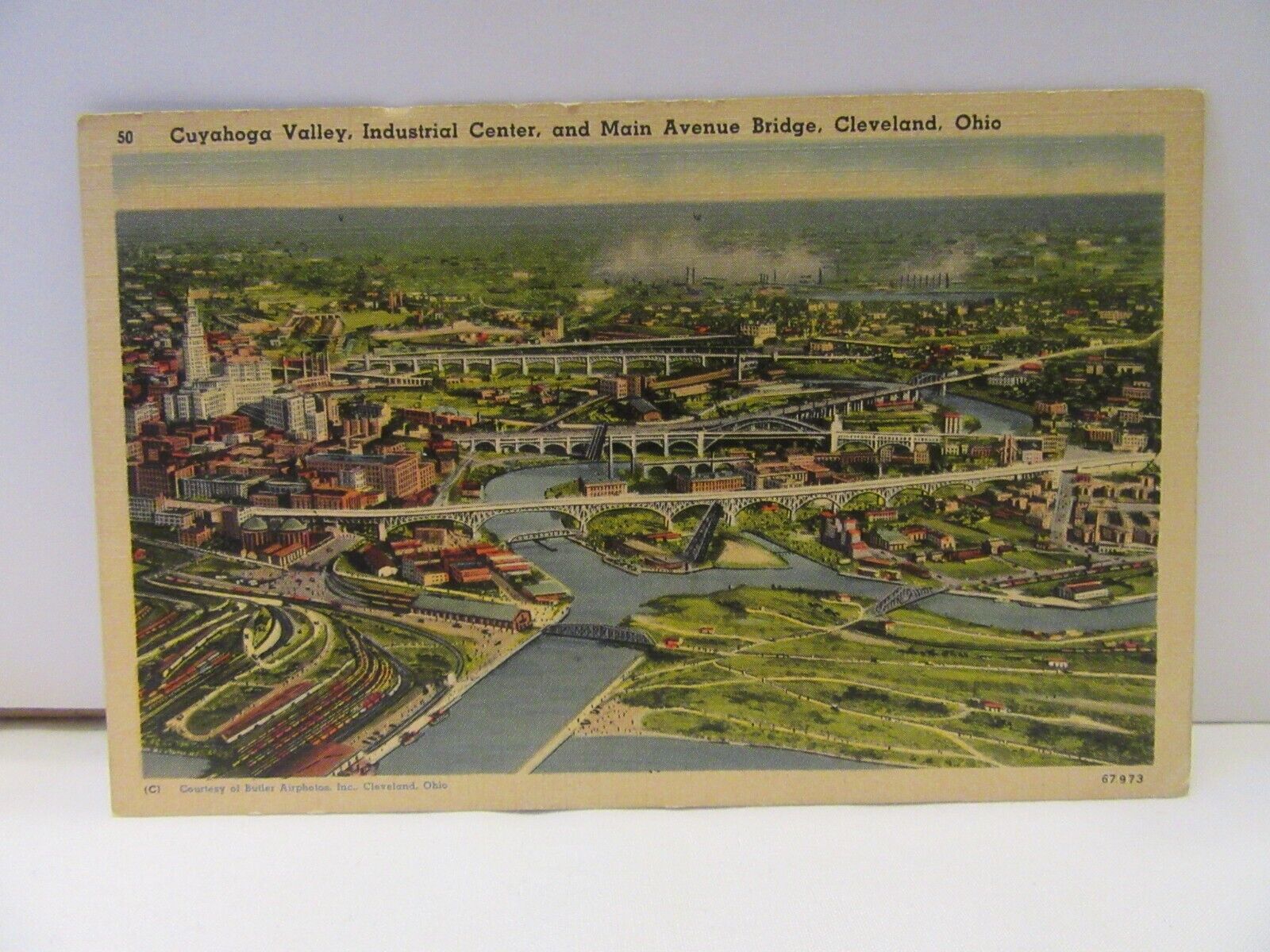 Vintage Postcard - 50 - Cuyahoga Valley, Industrial Center, and Main Ave. Bridge