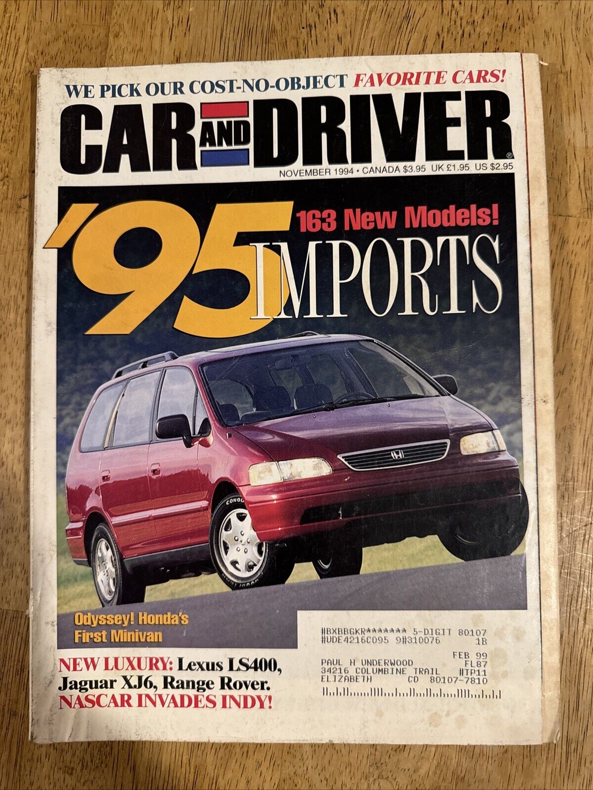 CAR and DRIVER Magazine November 1994