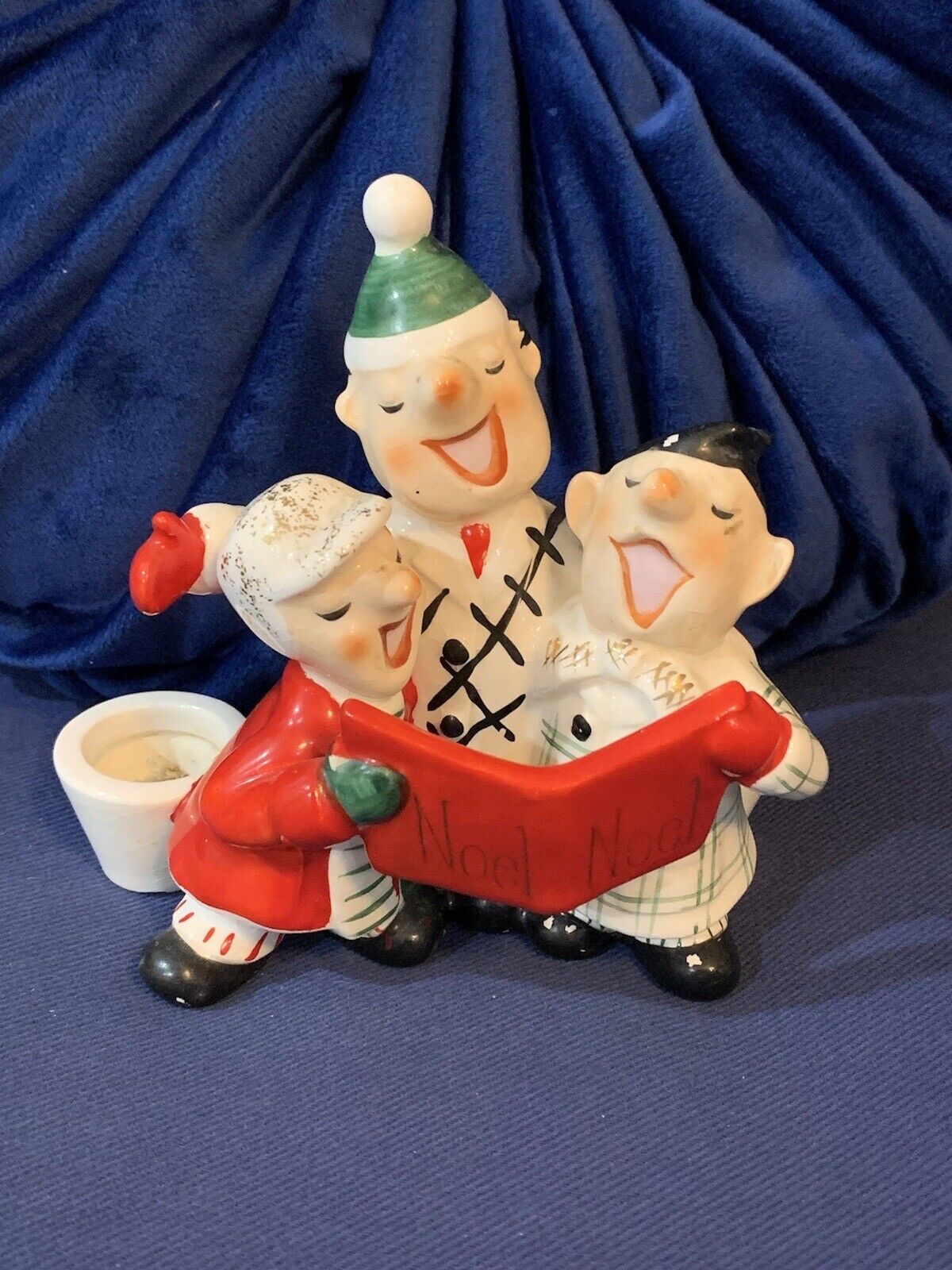 Vintage Holt Howard Christmas Trio Carolers Candle Holder 1959 MCM Japan