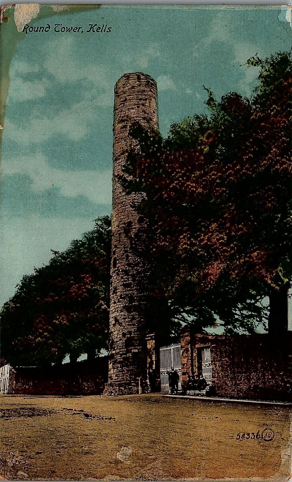 c1910 IRELAND KELLS ROUND TOWER VALENTINE DUBLIN POSTCARD 36-5