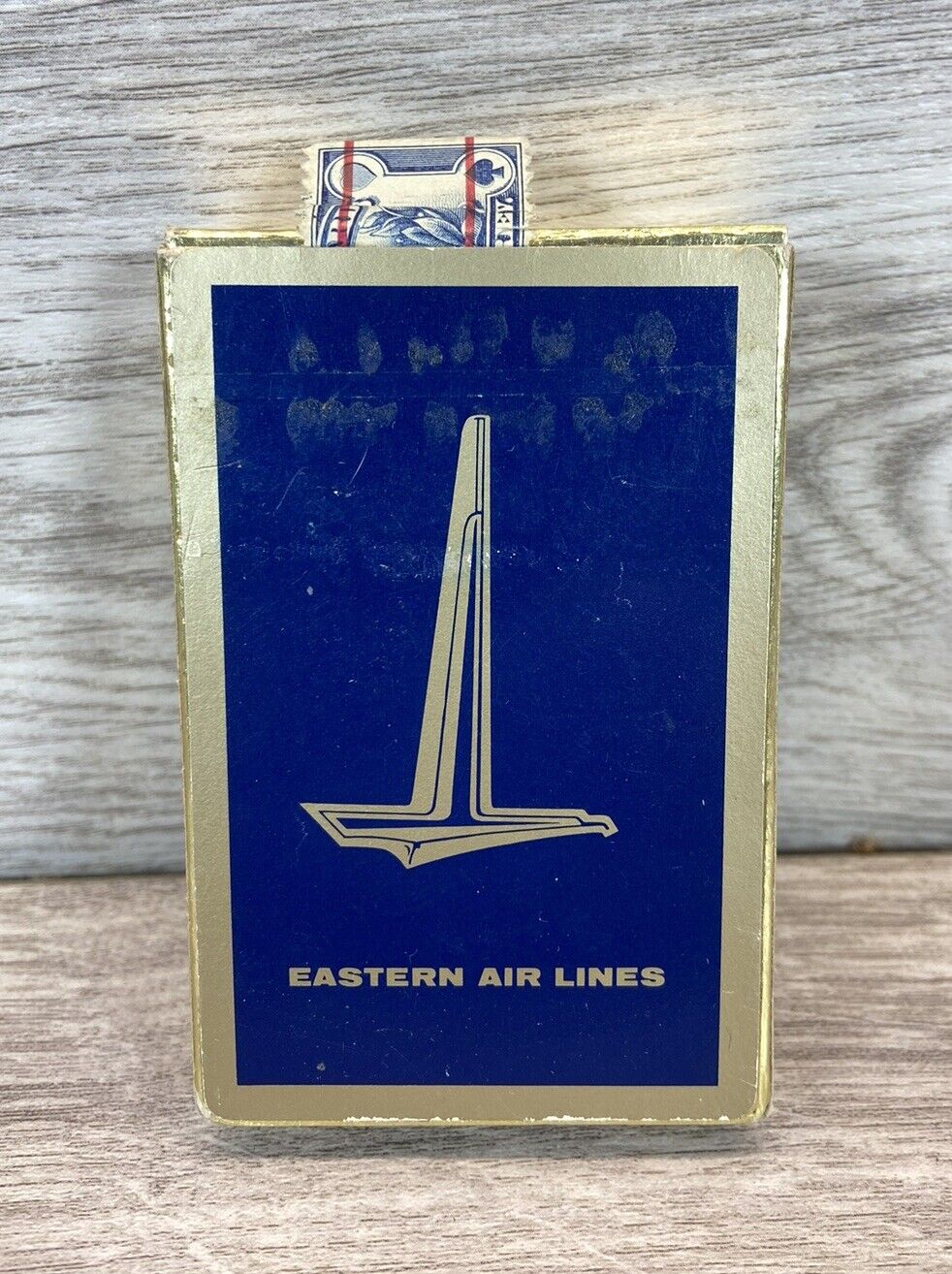 RARE c1960 Eastern Airlines Remembrance Gold Boxed Deck Bridge Playing Cards NIB
