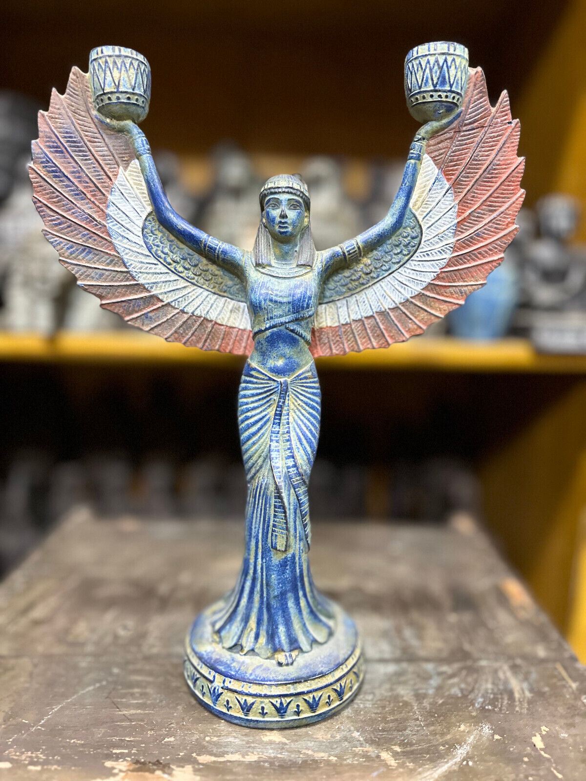 Ancient Egyptian Antiquities Rare Statue Goddess Winged Isis Egyptian Antique BC