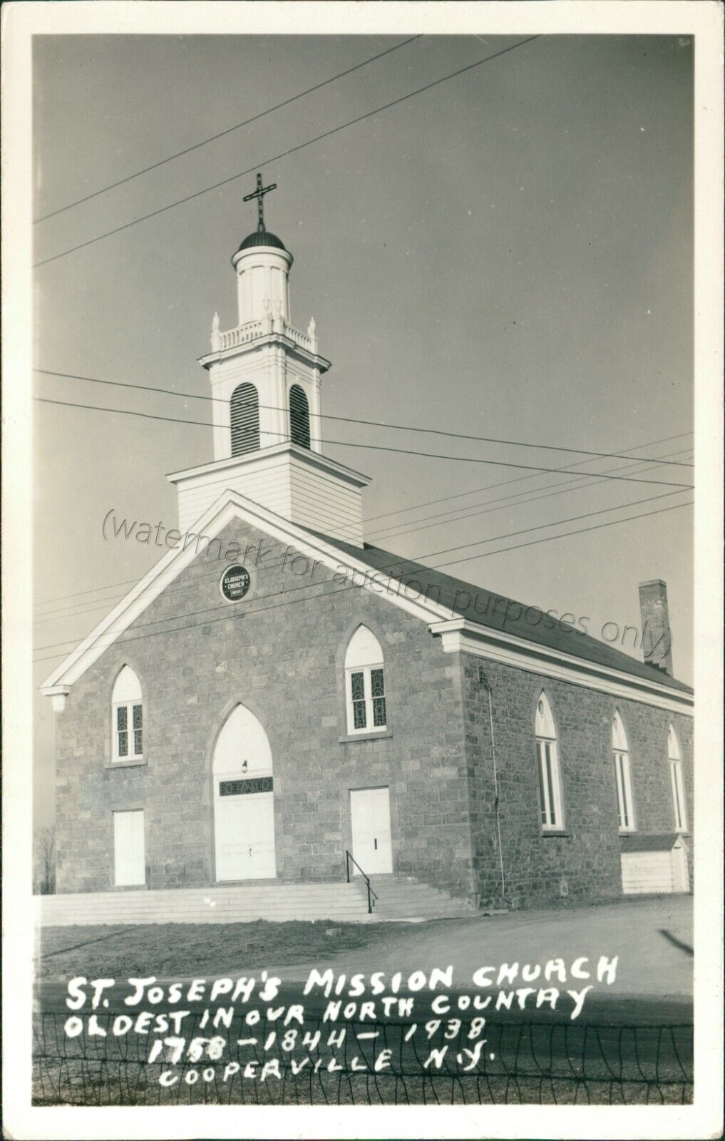 Cooperville, New York - St. Joseph\'s Church 1907 - Clinton Co, photo NY Postcard