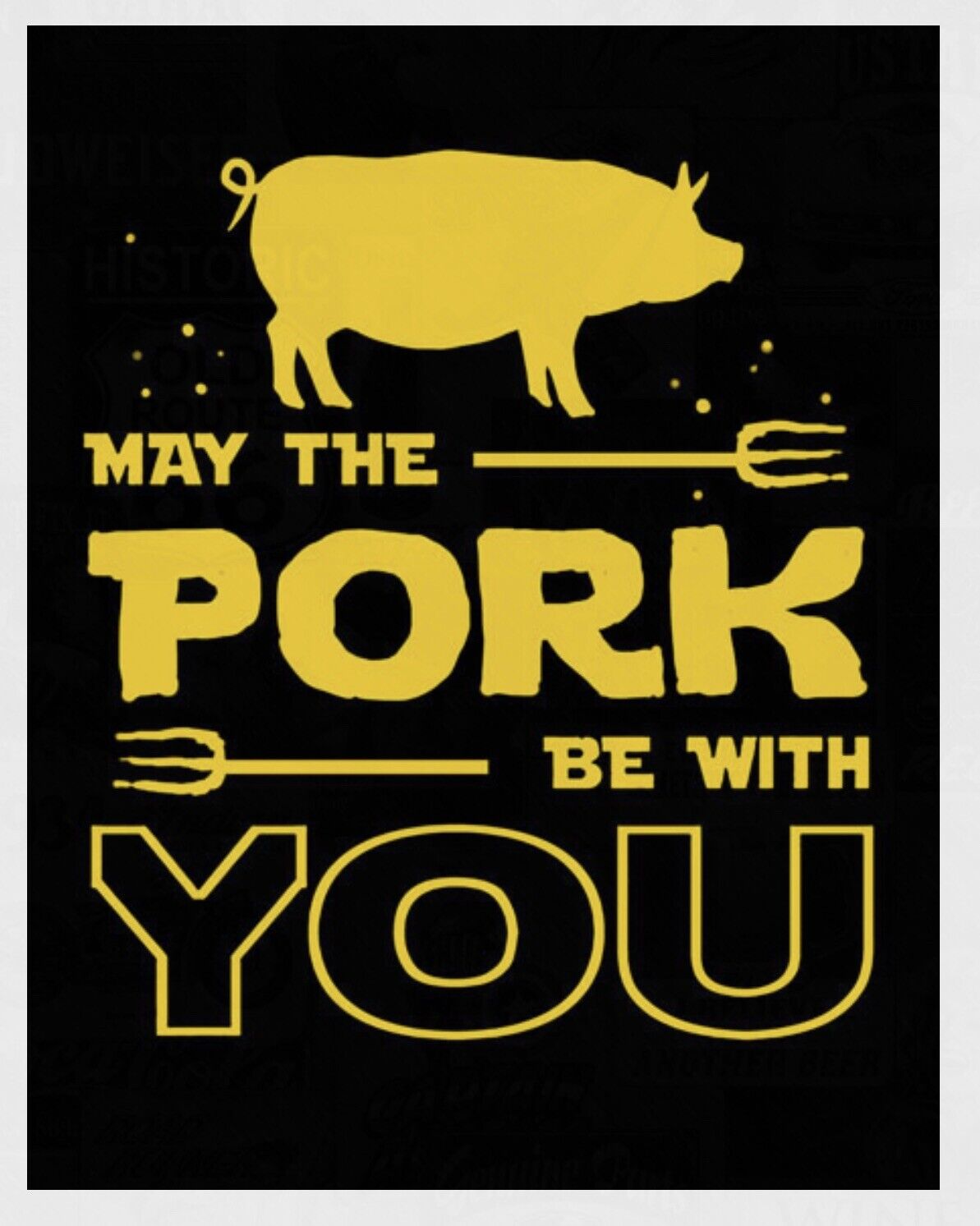 May The Pork Be With You Metal Tun Sign BBQ Cooking Grilling Wall Decor  #2407