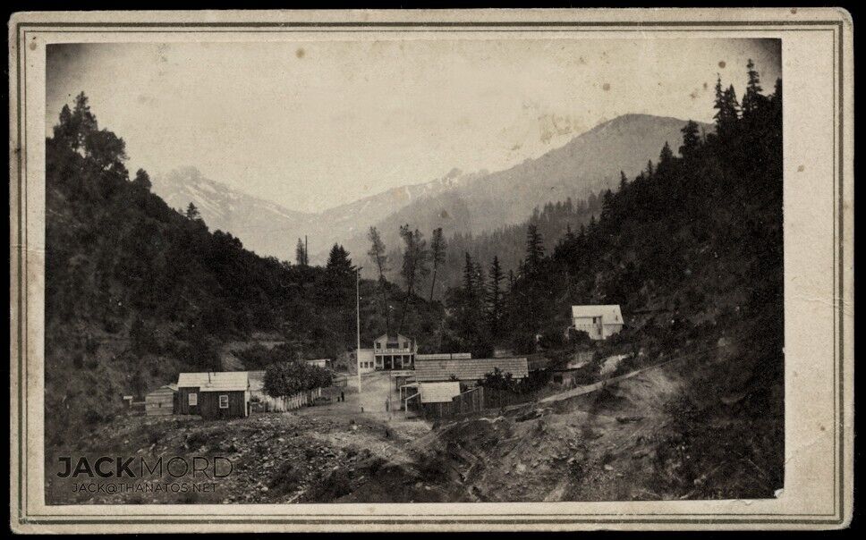 Historic CALIFORNIA GOLD RUSH TOWN Canon City MINERS HOTEL 1860s Rare CDV Photo