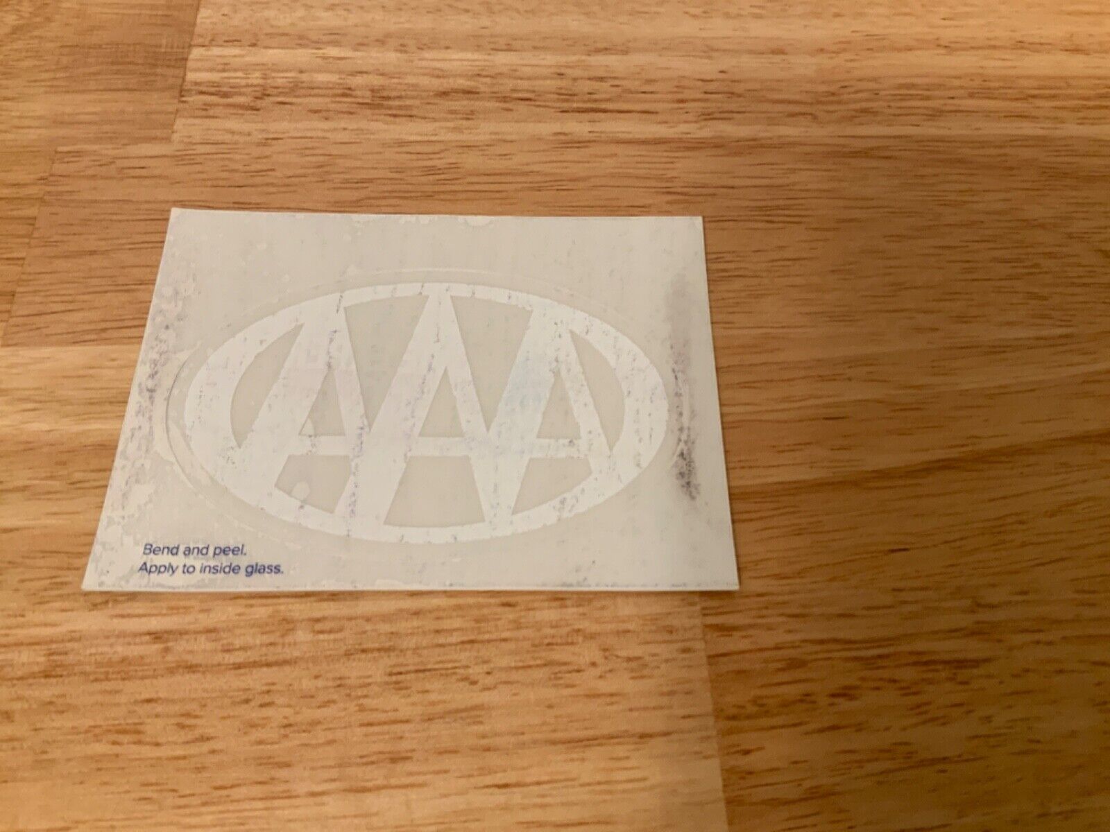 VINTAGE AAA INSURANCE WHITE WINDOW DECAL ROUND