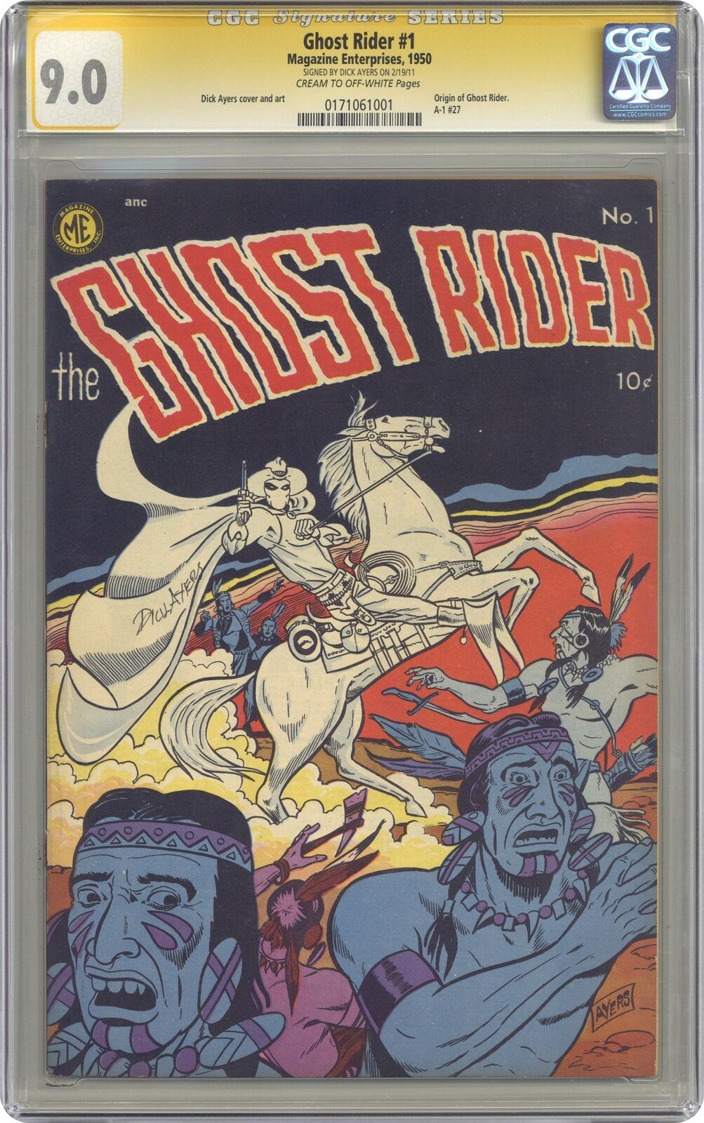 Ghost Rider #1 CGC 9.0 SS Ayers 1950 0171061001