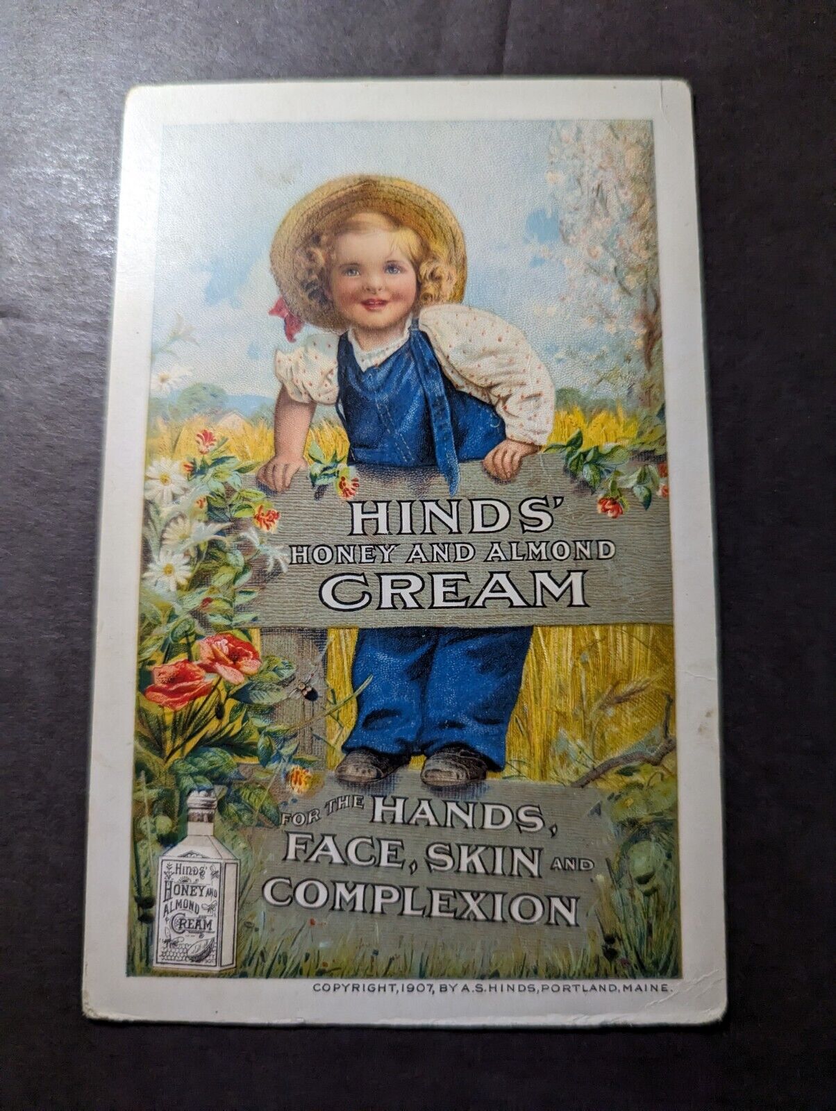 Mint USA Advertisement Postcard Hinds Honey and Almond Cream for Face and Skin