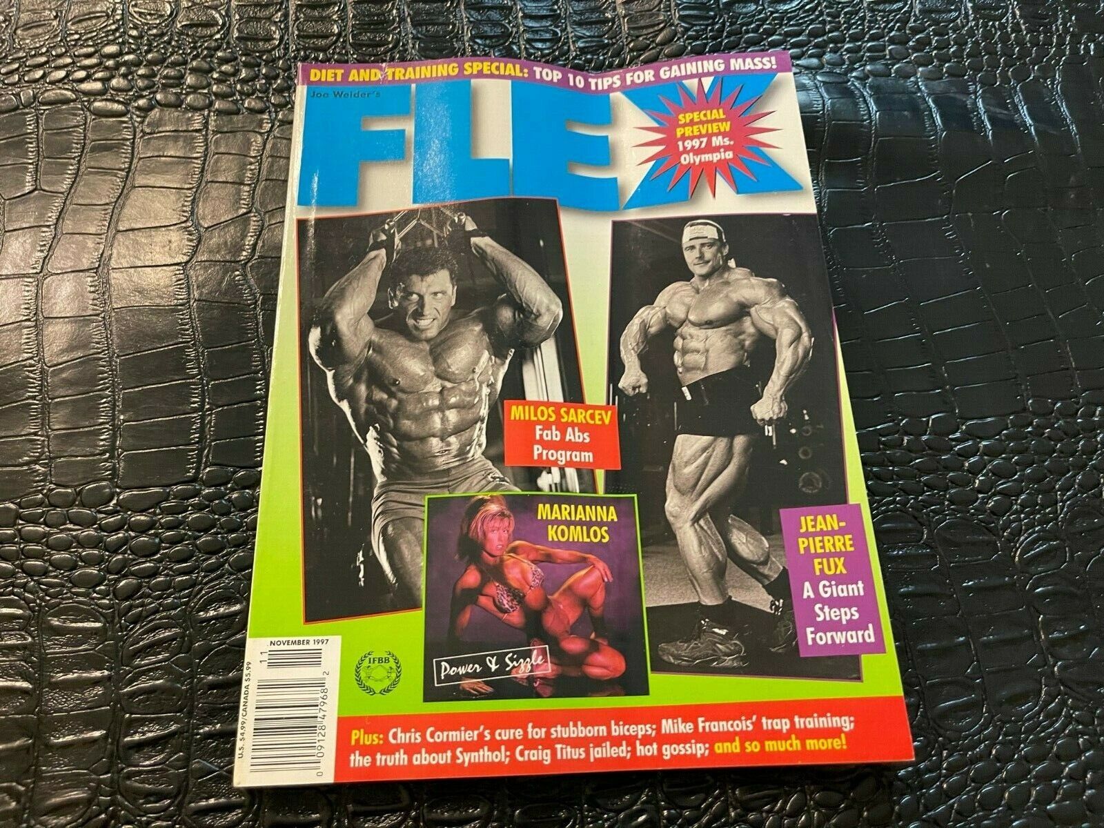 NOVEMBER 1997 FLEX body building magazine MILOS SARCEV - JEAN PIERRE FUX