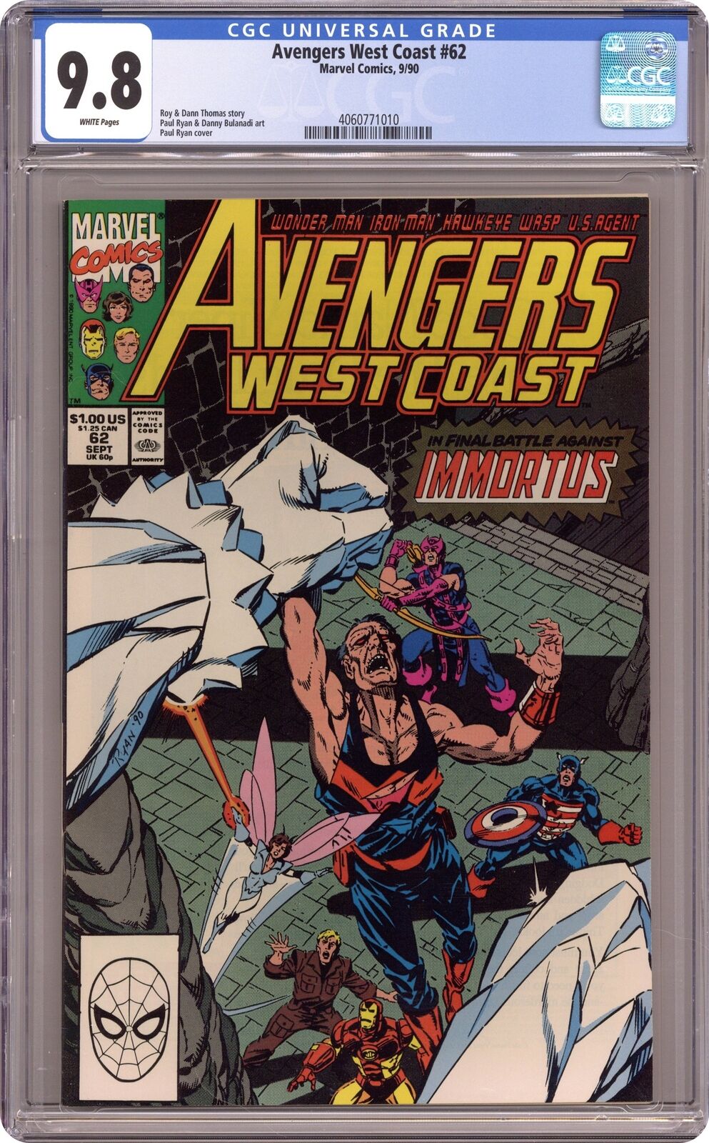 Avengers West Coast #62 CGC 9.8 1990 4060771010