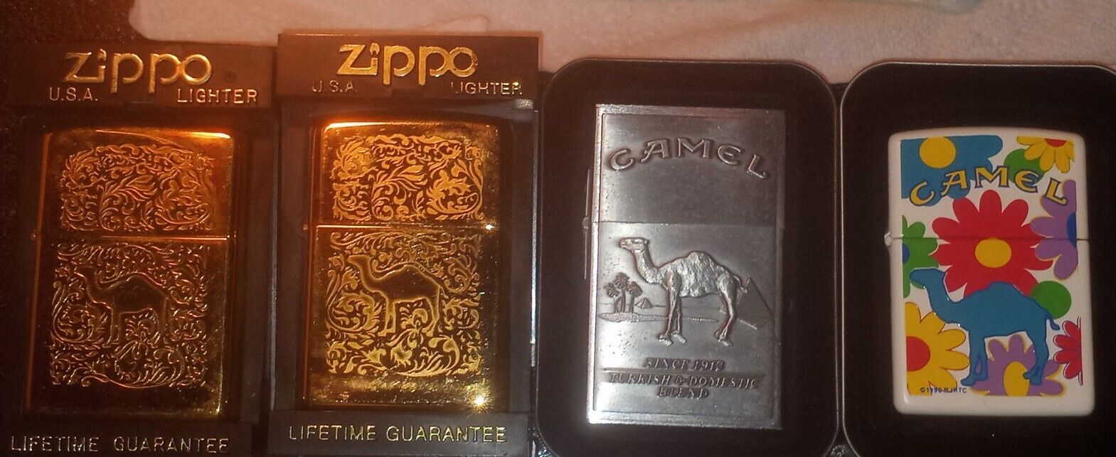 Camel Zippo Lighter Lot X4 Unfired NIB