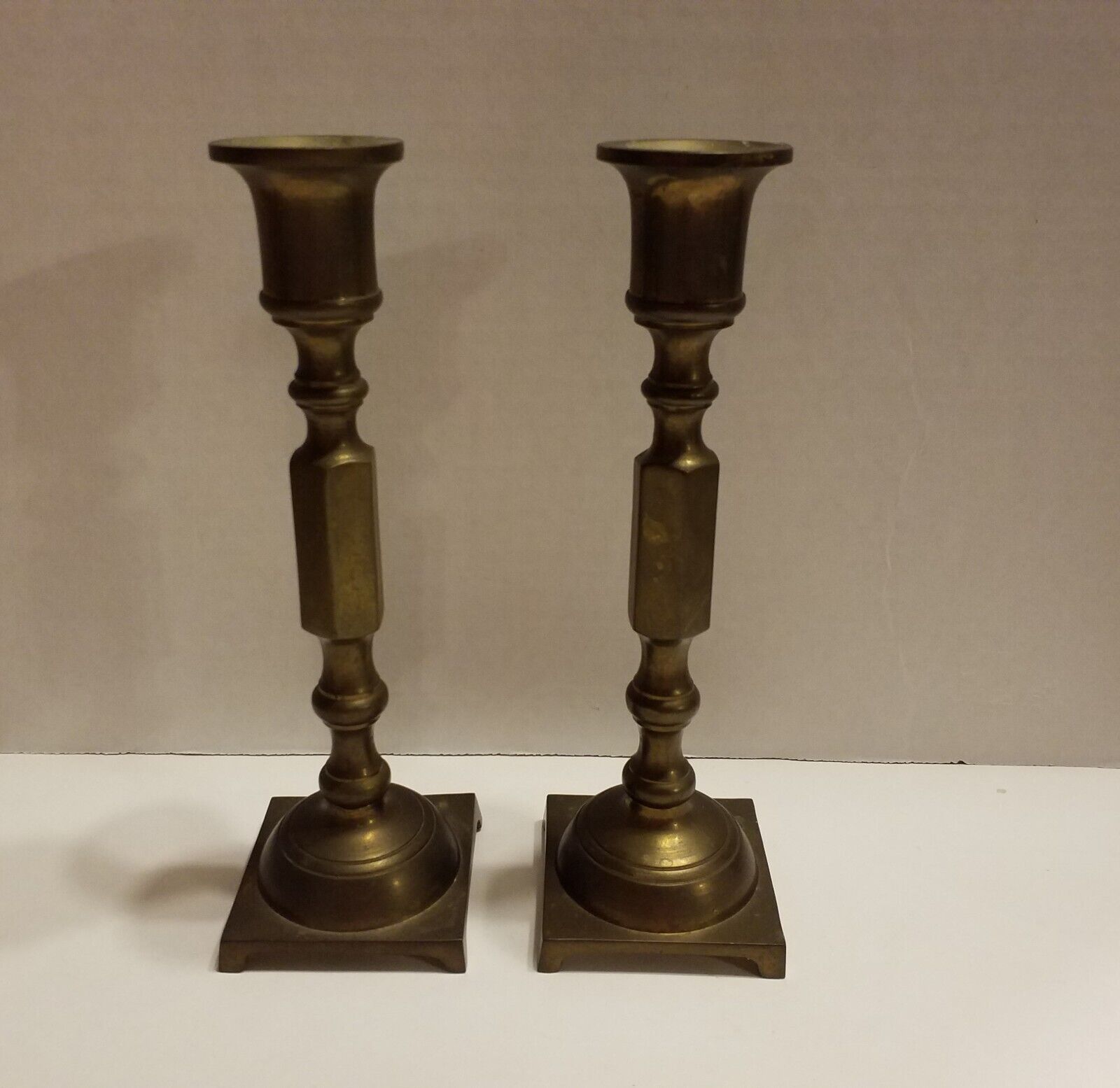 Pair Of Vintage Heavy Solid brass 7 1/2\