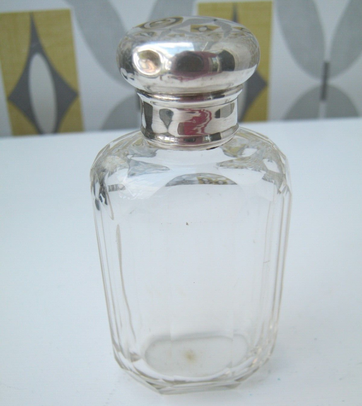 London 1907  Sterling Silver Gents Aftershave Bottle / Flask